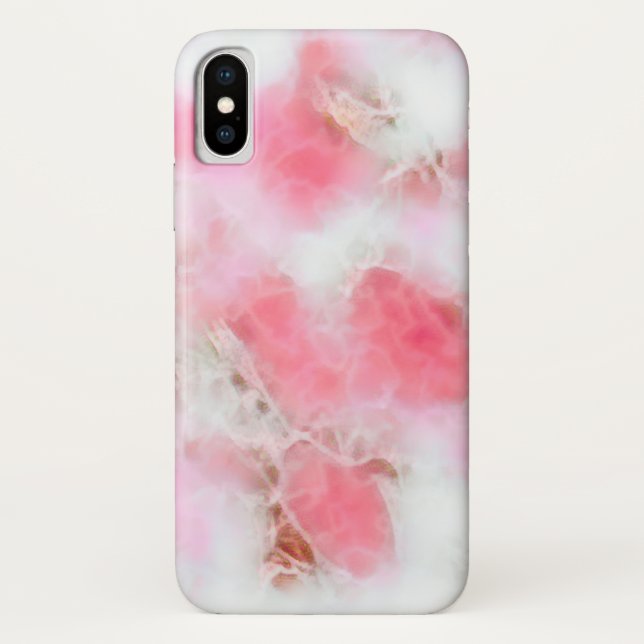 Girly Pink and White Marble Pattern Case-Mate iPhone Case (Back)