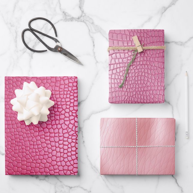 Girly Pink Animal  Wrapping Paper Sheet (Front)
