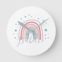 Girly pink aqua rainbow script personalized modern