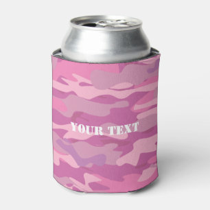 Girly pink army camo camouflage colour can cooler