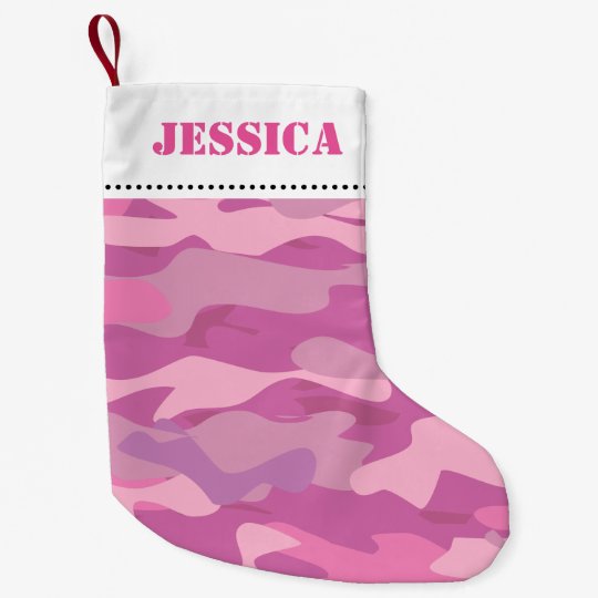 Girly pink army camouflage Christmas stocking