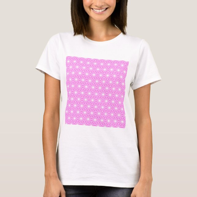 Girly Pink Art Deco Style Triangles Pattern T-Shirt (Front)