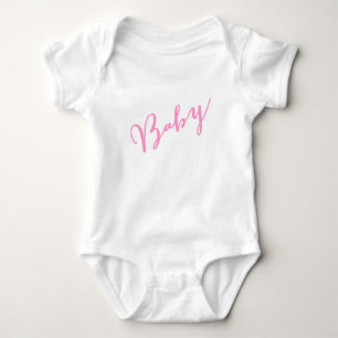 Girly Pink Baby Hand Lettered Script Bodysuit