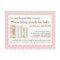 Girly Pink Baby Shower Book Insert Request Card