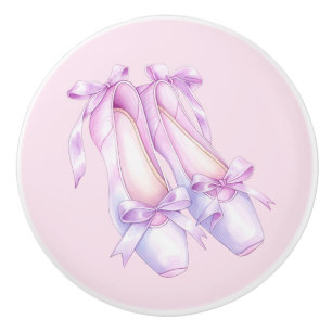Girly Pink Ballet Shoes Ceramic Knob