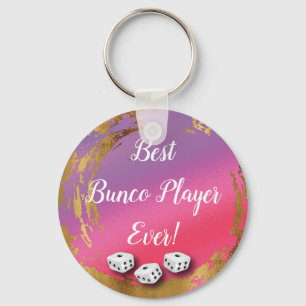 Girly Pink Best Dice Player Bunco Keychain