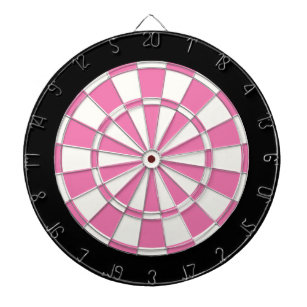 Girly Pink Black And White Dartboard