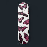 Girly Pink Black Butterflies Watercolor Pattern Skateboard<br><div class="desc">This artsy and modern design depicts black hand-drawn illustrated butterflies filled with hand-painted berry pink watercolor paint on top of a simple white background. It's cute, pretty, artistic, girly, and original. Stylize with this hand-painted and hand-drawn design done by the artist of La Femme, Rachel Matheney. ***IMPORTANT DESIGN NOTE: For...</div>