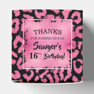 Girly Pink Black Leopard Spot Favor Box