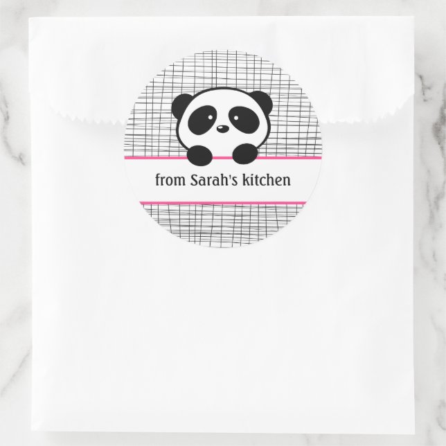 Girly Pink Black Panda Baking Stickers (Bag)