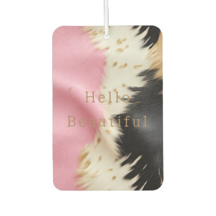 Girly Pink Black White Gold Cowhide Air Freshener