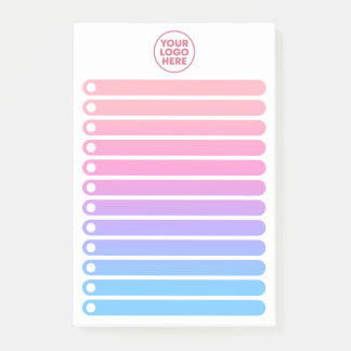 Girly Pink Blue Gradient Business Logo To Do List Post-it Notes
