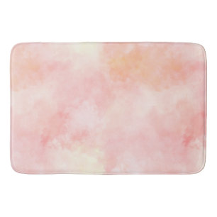 Girly Pink Blush Peach Bath Mat