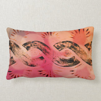 Girly Pink Bokeh Gold and Black Tribal Celtic Knot Lumbar Pillow