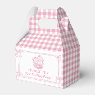 Girly Pink Bow Cake Birthday Favour Box