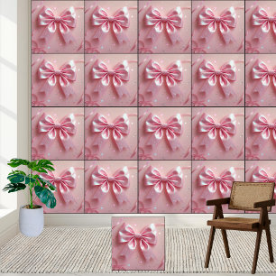 Girly Pink Bow Glitter Coquette Aesthetic Sparkle Wallpaper