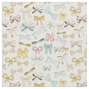Girly Pink Bows Custom Colour Fabric
