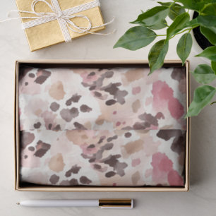Girly Pink Brown Cream Leopard Animal Print Tissue Paper