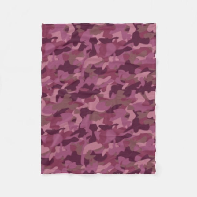 Girly Pink Camo Blanket Military Camouflage Fleece (Front)