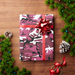 Girly Pink Camo Wrapping Paper