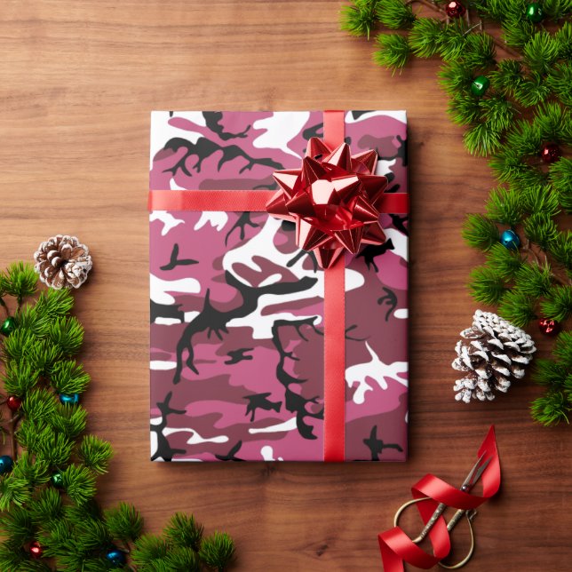 Girly Pink Camo Wrapping Paper (Holiday Gift)