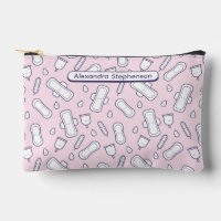 Girly Pink Cartoon Pad Name First Period