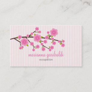 Girly Pink Cherry Blossom Personalized Business Card