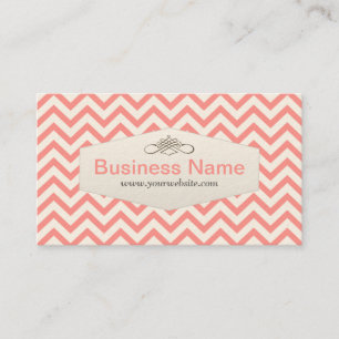 Girly Pink Chevron Pet Nanny Business Card