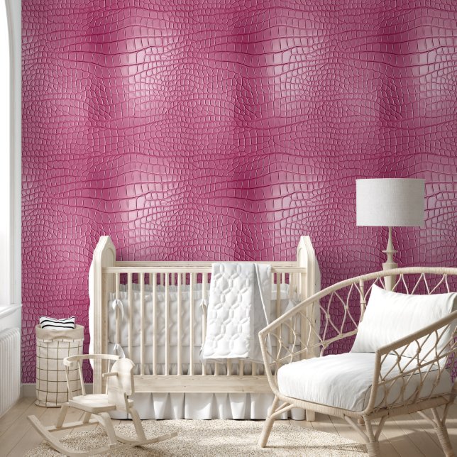 Girly Pink Chic Abstract Animal Wallpaper (Kids)