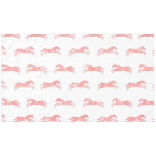 Girly Pink Classic Equestrian Horses Tablecloth