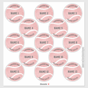 girly pink custom players names set of 13