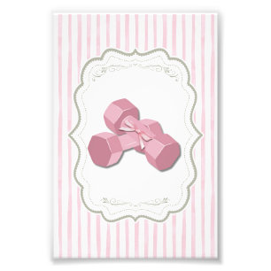 Girly Pink Dumbbell Button Photo Print