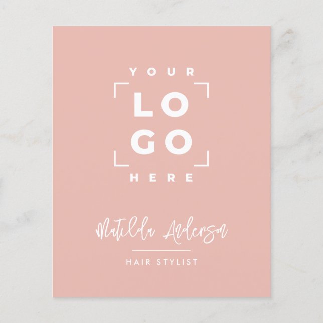 Girly pink elegant modern girly price QR code Flyer (Back)