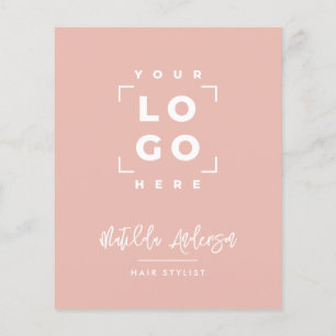 Girly pink elegant modern girly price QR code Flyer