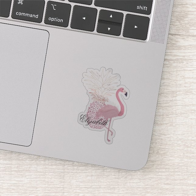 Girly Pink Flamingo, Pineapple - Personalized (Detail)