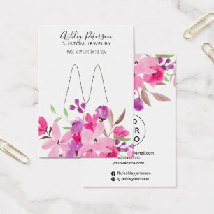 Girly pink floral jewellery ring holder display