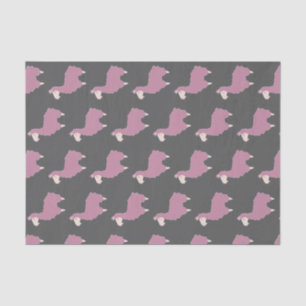 Girly Pink Fluffy Llamas & Grey Tissue Paper
