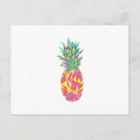 Girly Pink Geometric Triangles Pineapple