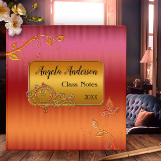 Girly Pink Glam Bohemian Art Binder