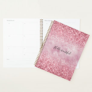 Girly Pink Glam Glitter sparkle Planner