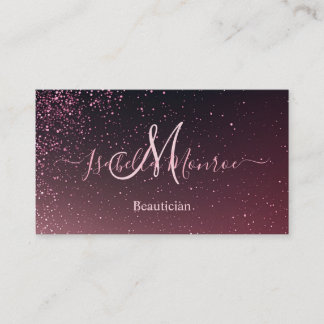 Girly Pink Glitter Beautician Skin Nail Specialist Business Card