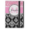 Girly, Pink, Glitter Black Damask Personalized