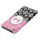 Girly, Pink, Glitter Black Damask Personalized iPod Touch Case (Top)