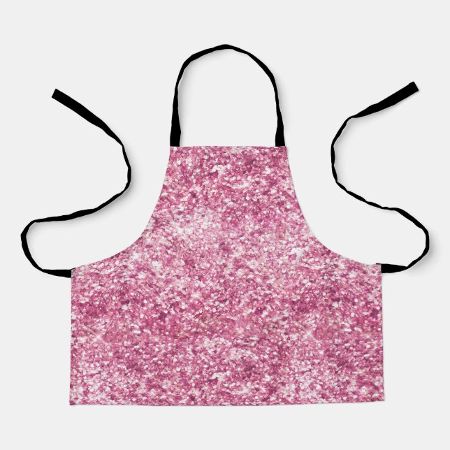 Girly Pink Glitter Confetti Apron (Front)