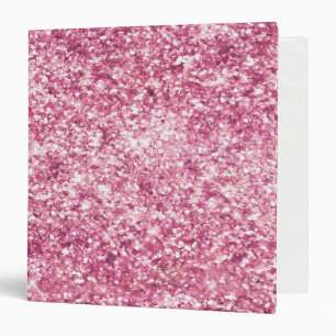 Girly Pink Glitter Confetti Binder