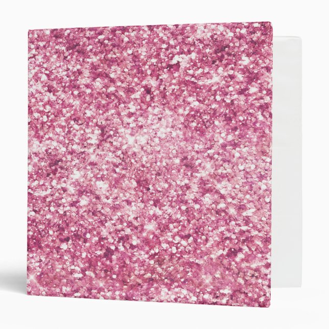 Girly Pink Glitter Confetti Binder (Front/Inside)