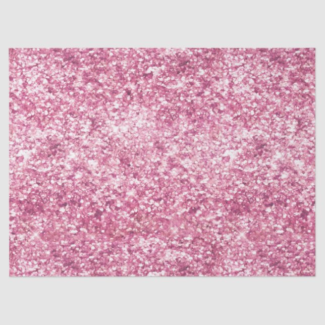 Girly Pink Glitter Confetti Tissue Paper (Front)