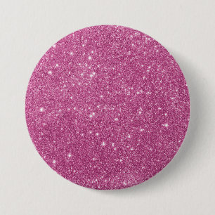 Girly Pink Glitter Glam 3 Inch Round Button