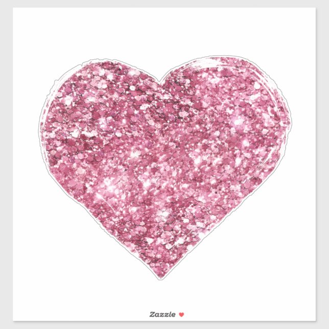 Girly Pink Glitter Heart (Sheet)