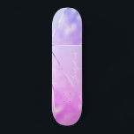 Girly pink glitter modern name personalized cool skateboard<br><div class="desc">Pink and light purple faux foil glitter silver metallic geometric style skateboard.             Easy to personalize with your name in hand lettered signature style. Could be a cute gift for a teen girl on Sweet 16,  Quinceanera,  graduation,  birthday,  Christmas,  or any other occasion.</div>